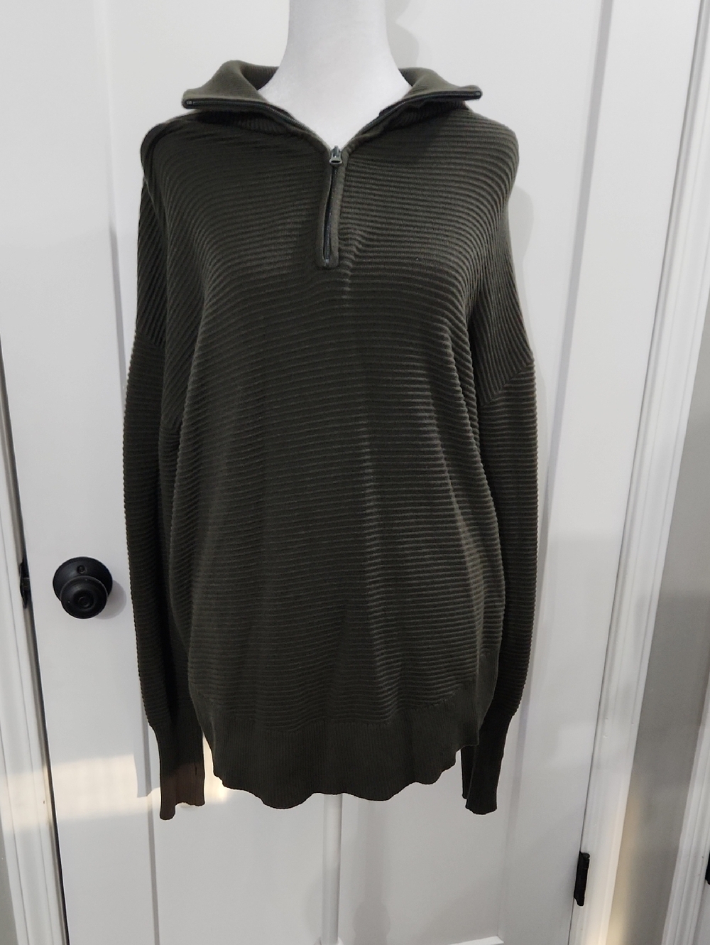 Long Length Tunic Quarter Zip Sweater